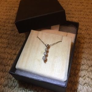 Diamond Necklace 3 Authentic Diamonds Heart Decal